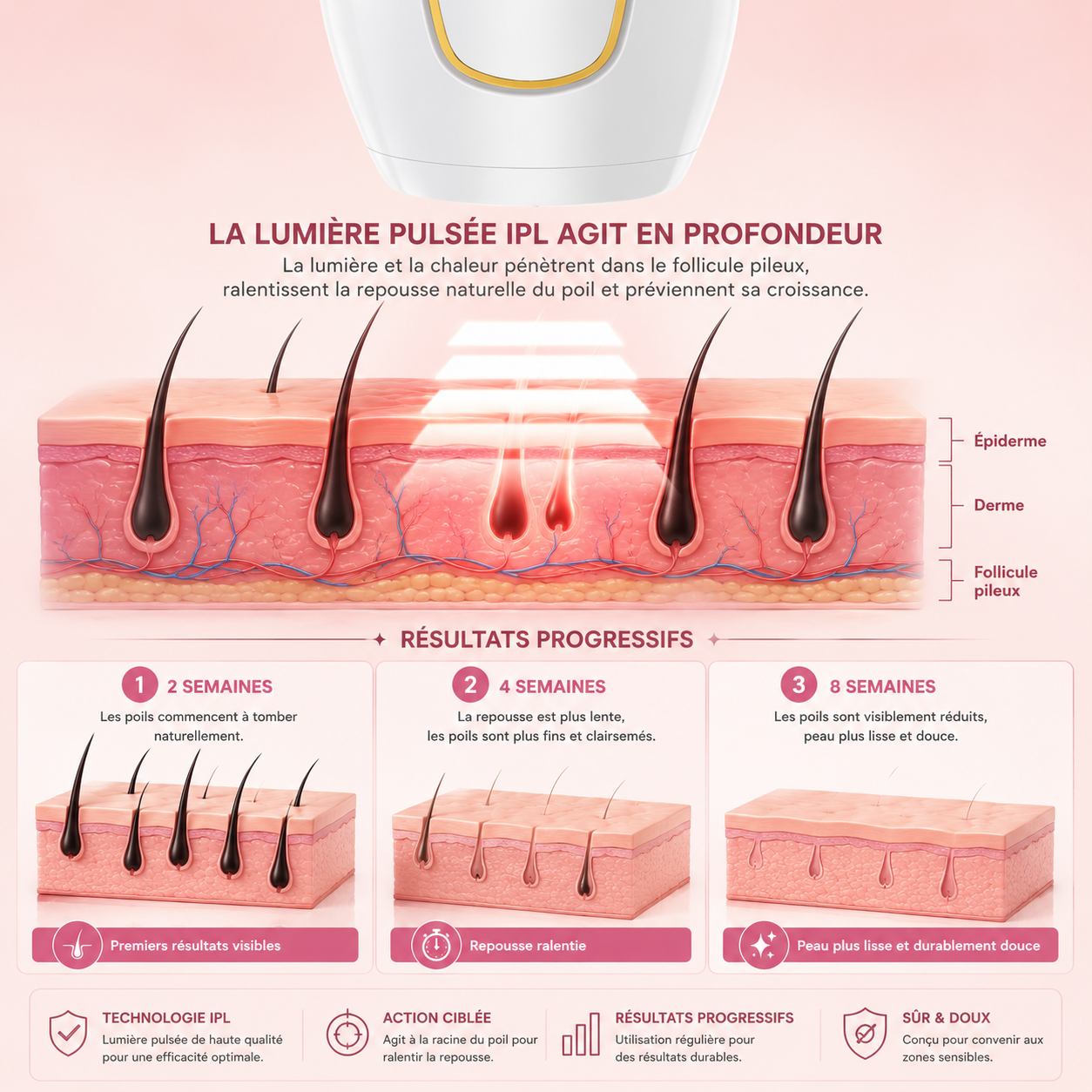 Miss&Glow™ - Épilateur à lumière pulsée
